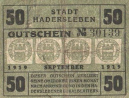 Germany Notgeld:Stadt Hadersleben 50 Pfennig, 1919 - Sammlungen