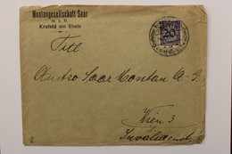 1925 Krefeld Am Rhein Montangesellschaft Saar Reich Allemagne Germany Cover Mi 341 Oblitération - Brieven En Documenten