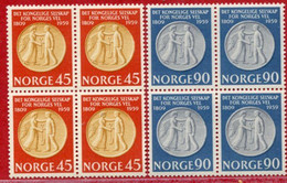 NORWAY 1959 Royal Agricultural Association Blocks Of 4 MNH / **.  Michel 434-35 - Ongebruikt