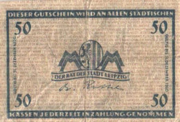 Germany Notgeld:Stadt Leipzig 50 Pfennig, 1920 - Verzamelingen