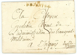 25 Prairial An 2 (13 Juin 1794) Lac NOGENT SS Vers JOIGNY Dans L'yonne ,pour Un Agent De Transport Militaire - 1701-1800: Precursores XVIII