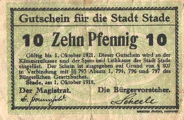 Germany Notgeld:Stadt Stade 10 Pfennig, 1918 - Colecciones