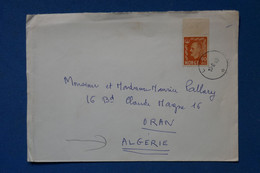 F1  NORVEGE BELLE LETTRE RARE   1959  POUR ORAN ALGERIE +++BORD DE FEUILLE 90 Ore  +AFFRANCH. PLAISANT - - Covers & Documents