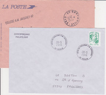 Lot 2 Lettres 1995 2016 Griffe TàD Manuel FETE DU COLLEGE A.M. JAVOUHEY AP 60 SENLIS Agence Postale à Gérance Gratuite - Handstempel