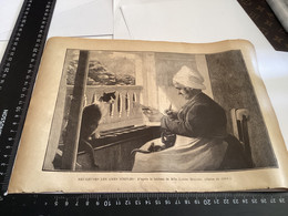 Page Original 1901  La Famille  Magazine Original Papier Heureuse Les Amis Simple D’après Le Tableau De Mademoiselle Lou - Dessins