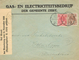 43918. Carta Comercial ZEIST (Holland)  1920. Faja CENSURA Apertura Germany. CENSOR - Brieven En Documenten