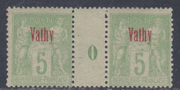 Vathy N° 2  XX  5 C. Vert-jaune En Paire Millésime 0 Sans Charnière Petit Point De Rousseur Sinon TB - Unused Stamps