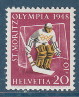 Suisse Timbre De 1948 _Jeux Olympiques D'hiver De St. Moritz -MI N° 494 MNH ** - Hiver 1948: St-Moritz