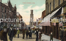 AYR HIGH STREET OLD COLOUR POSTCARD SCOTLAND - Ayrshire