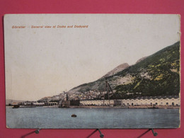 Visuel Très Peu Courant - Gibraltar - General View Of Docks And Dockyard - R/verso - Gibraltar