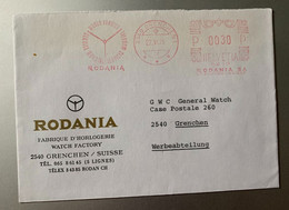 17890 -  Lettre Cachet Mécanique Rouge Rodania Service Mondial Grenchen 27.05.1975 - Horlogerie