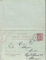 10c Mit Antwortkarte Von Constantinople Galata Nach Deutschland - Lettres & Documents