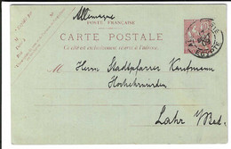 10c Karte Von Alexandrien Nach Lahr (Bedarfskarte) - Storia Postale