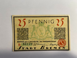 Allemagne Notgeld Bremen 25 Pfennig - Collections