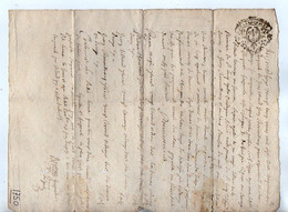 VP19.301 - Cachet De Généralité De LA ROCHELLE - Acte De 1750 - Arpentement - LANDES - Gebührenstempel, Impoststempel