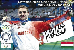 HUNGARY - ORIG. AUTOGRAPH - MILÁK KRISTÓF - SWIMMING -  OLYMPIC GAMES SILVER - TOKYO 2020 - Autographs