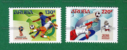 ARUBA 2018 - FIFA WORLD CUP : RUSSIA 2v MNH ** - Soccer, Football, Mascot, Players, Sports, Sport - As Scan - 2018 – Russia