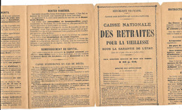 CAISSE NAT. Des RETRAITES Pour La VIEILLESSE 31/12/1896 - Sous Garantie De L'Etat - CAISSE DEPOTS Et CONSIGNATIONS 4 Feu - Banca & Assicurazione