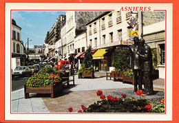 X92054 ⭐ ASNIERES (92) RUE STATION Banderolle Collecte Sang T.V Siemens Statue De GAULLE MALRAUX- RAYMON 384 - Asnieres Sur Seine