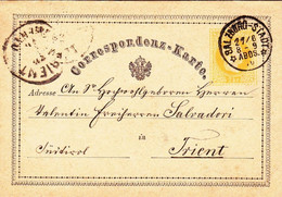 1876-Autriche Osterreich Austria Correspondenz Karte 2kr. Da Salzburg Stadt - Cartas
