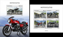 Guinea Bissau 2021, Motorcycles, 4val In BF +BF - Motos