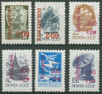Usbekistan 1995 Freimarken Sowjetunion Mit Aufdruck 51/56 Postfrisch - Uzbekistan
