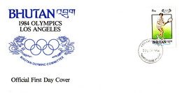 Bhutan 1984, Tennis / Olympic Games In Los Angeles / J.O. De Los Angeles / FDC - Ete 1984: Los Angeles