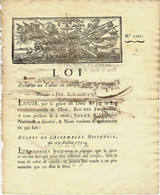 1791 REVOLUTION ARMEE LOI RELATIVE AU TABAC DE CANTINE POUR LE MORAL DES TROUPES VOIR SCANS+HISTORIQUE - Decreti & Leggi