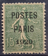 FRANCE 1920 - MLH - YT 25 - Préoblitéré 15c - 1893-1947