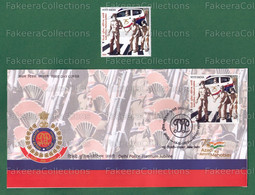 INDIA 2022 Inde Indien - DELHI POLICE 1v MNH ** + 1v FDC - Policeman, Blind, Zebra Crossing, Blindness, Car, Disability - Usati