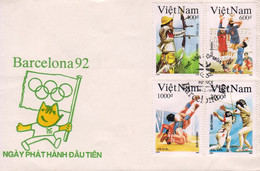 Vietnam 1990, Barcelona Olympic Games / J.O. De Barcelone / FDC - Summer 1992: Barcelona