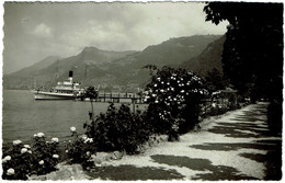 CPSM Suisse. Le Quai Fleuri De Villeneuve (Léman, Canton De Vaud), Circulé 1957 - Villeneuve