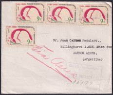 1962-H-75 CUBA 1962 9c FMC REGISTERED COVER ESTACION UNIVERSIDAD HABANA TO ARGENTINA. - Storia Postale