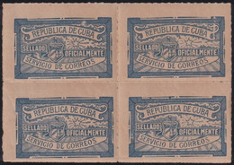 1921-1 CUBA REPUBLICA 1921 SELLADO OFICIAL GOMA ORIGINAL DOBLECES VISIBLES. - Nuevos