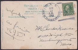 1918-H-15 CUBA 1915 USS NEW HAMPSHIRE CANCEL IN POSTCARD YUMURY VALLEY MATANZAS. - Covers & Documents