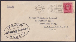 1917-H-396 CUBA 1917 2c 1936 GERMANY REICH DIPLOMATIC EMBASSY COVER TO US - Covers & Documents