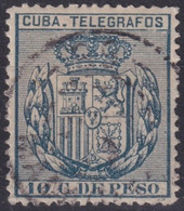 1896-276 CUBA ANTILLAS SPAIN TELEGRAPH TELEGRAFOS 1896 10c USED. - Prephilately