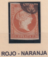 1857-381 CUBA ANTILLAS SPAIN ESPAÑA ISABEL II 1857. 2r ROJO NARANJA. - Préphilatélie