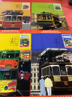 Hong Kong Stamp Cards Special Chops Bridge  Tram Locomotive Rail - Storia Postale