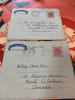 Hong Kong Stamp Aerogramme Postally Used1958 1959 - Covers & Documents