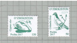 Uzbekistan 2017, Bird, Birds, 2v, MNH** - Swans