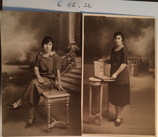 2 CPA PHOTOS, Guilleminot, De 1925 Et 1927, Radium Photo 75 Rue Michelet ALGER Algérie, Portrait Femme Famille Joyel - Lieux