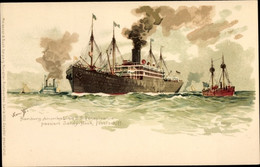 Artiste Lithographie Bohrdt, Hans, SS Pensylvania Passiert Sandy Hook Feuerschiff, HAPAG - Sin Clasificación