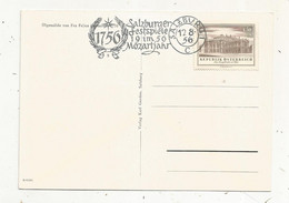 Carte Postale , Autriche , SALZBURG , 1956, Salzburger Festspiele 19 Im 56 ,MOZARTJAHR , 1756,musique , Mozart - Maschinenstempel (EMA)