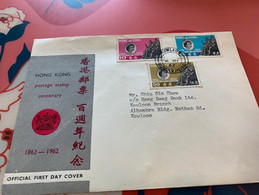 Hong Kong Stamp  1962 Stamp Centenary FDC - Covers & Documents