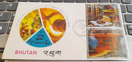 BHUTAN 1969 STEEL 3-D Stamps On Official 2v FDC, As Per Scan - Bhoutan