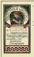 CIRCA 1900 ENTETE ART NOUVEAU MONTBARON GAUTSCHI & Cie Clichés Impressions Lithographie à Neuchatel Suisse - Suiza