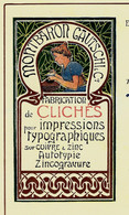 CIRCA 1900 ENTETE ART NOUVEAU MONTBARON GAUTSCHI & Cie Clichés Impressions Lithographie à Neuchatel Suisse - Switzerland