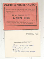 Farces Et Attrapes , CARTE DE VISITE AUTO ....et Préparez-vous A BIEN RIRE , 3 Cartes De Visite - Ohne Zuordnung