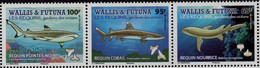 Wallis And Futuna 2021, Sharks, MNH Stamps Strip - Ungebraucht